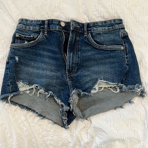 Zara high rise jean shorts